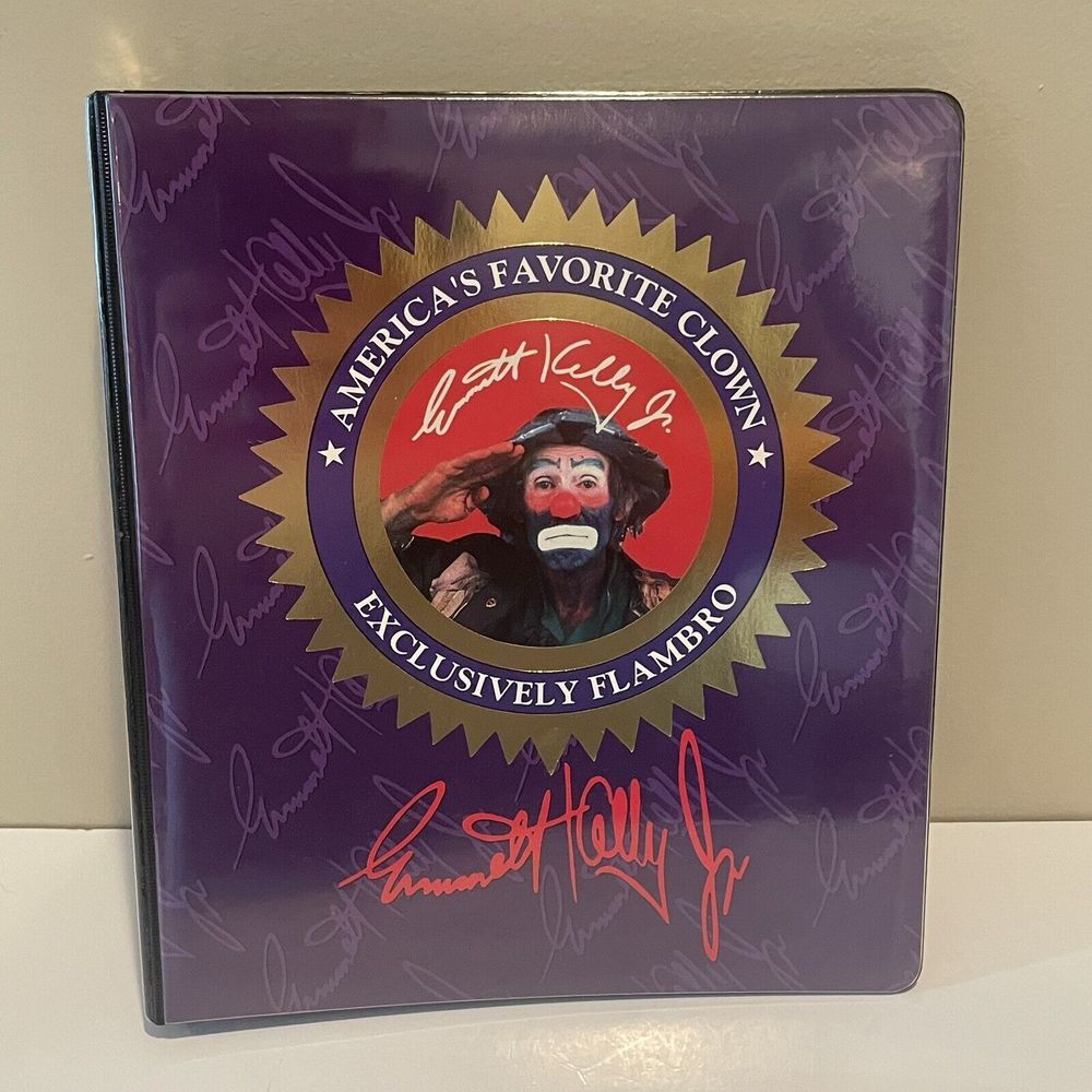 Vintage America's Favorite clown Emmitt Kelly Jr. 3‎ Ring Binder  Flambro